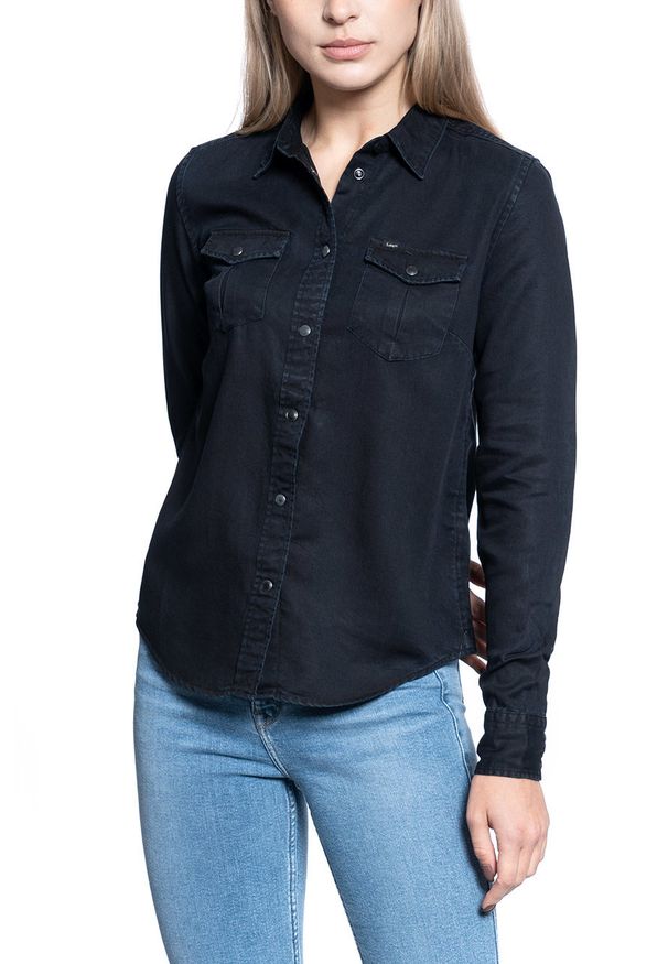 Lee - DAMSKA KOSZULA JEANSOWA LEE REGULAR WESTERN SHIR SKY CAPTAIN L45SGAHY 112110473. Materiał: jeans