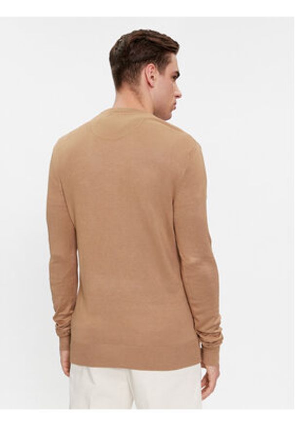 Brave Soul Sweter MK-36ARUNDELB Brązowy Regular Fit. Kolor: brązowy. Materiał: wiskoza