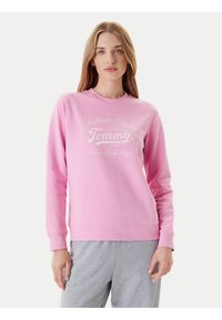 Tommy Jeans Bluza Essential DW0DW20942 Różowy Regular Fit. Kolor: różowy. Materiał: bawełna