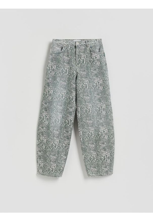 Reserved - Jeansy barrel leg - wielobarwny