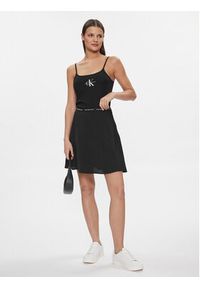 Calvin Klein Jeans Spódnica mini Logo J20J223143 Czarny Regular Fit. Kolor: czarny. Materiał: wiskoza