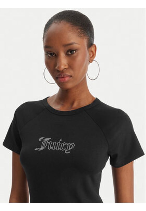 Juicy Couture T-Shirt Baby JCWCT126317 Czarny Slim Fit. Kolor: czarny