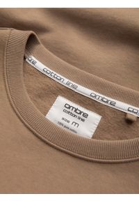 Ombre Clothing - Męska bluza dresowa BASIC z okrągłym dekoltem - brązowa V2. Kolor: brązowy. Materiał: dresówka #3