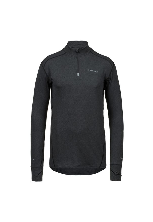 ENDURANCE - Bluza do biegania męska Endurance Tune Melange. Kolor: czarny. Sport: bieganie