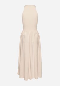 Born2be - Jasnobeżowa Sukienka Bawełniana Rozkloszowana bez Rękawów z Kieszonkami Efrinara. Okazja: na co dzień. Kolor: beżowy. Materiał: bawełna. Długość rękawa: bez rękawów. Sezon: lato. Typ sukienki: rozkloszowane. Styl: klasyczny, casual, elegancki. Długość: maxi #3