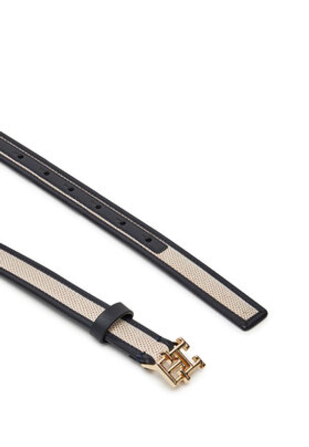 TOMMY HILFIGER - Tommy Hilfiger Pasek Damski Th Logo 2.5 Canvas AW0AW17249 Granatowy. Kolor: niebieski. Materiał: materiał