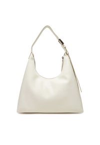 Calvin Klein Torebka Hardware Strap Hobo Shoulder Bag K60K613031 Biały. Kolor: biały. Materiał: skórzane #5