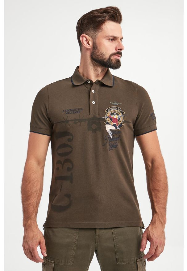 Aeronautica Militare - Polo męskie AERONAUTICA MILITARE. Typ kołnierza: polo