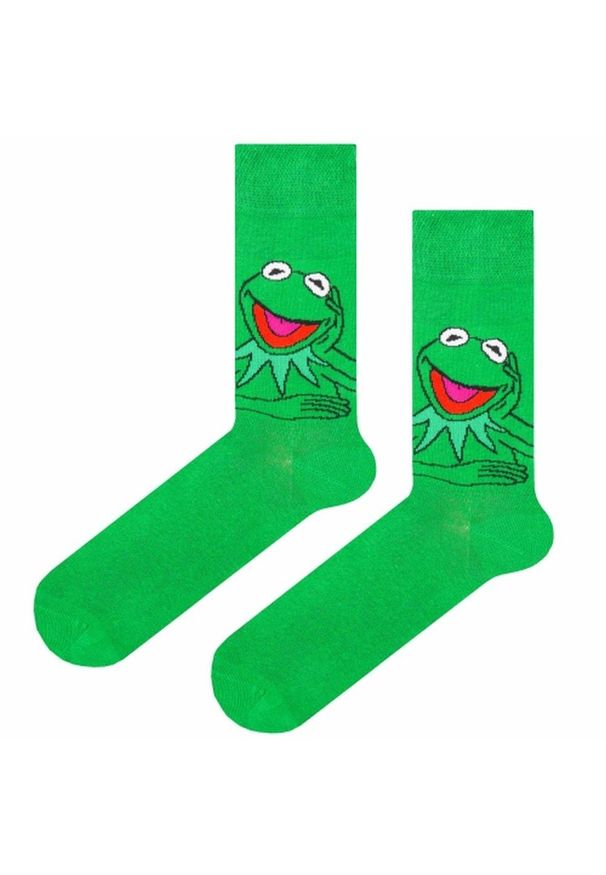 His Story - Skarpetki Bawełniane - Tematyczne - Zielone, Kermit. Kolor: zielony. Materiał: elastan, bawełna, poliamid