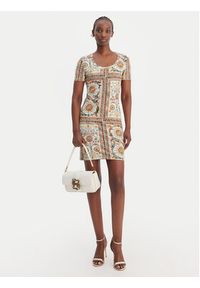 Just Cavalli Sukienka codzienna 80PAOE02 CJ112 Beżowy Slim Fit. Okazja: na co dzień. Kolor: beżowy. Materiał: bawełna. Typ sukienki: proste. Styl: casual #2