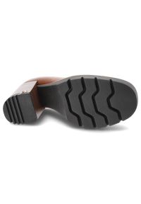 Brązowe Półbuty CheBello Eleganckie Skórzane Buty Na Obcasie. Kolor: brązowy. Materiał: skóra. Szerokość cholewki: normalna. Obcas: na obcasie. Styl: elegancki. Wysokość obcasa: średni #8