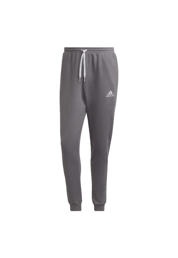 Spodnmie do piłki nożnej męskie Adidas Entrada 22 Sweat Pants. Kolor: szary. Materiał: poliester, dresówka, bawełna, materiał, polar. Sport: piłka nożna