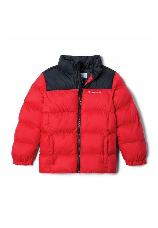columbia - Kurtka Puchowa Columbia Puffect Jacket Dziecięca. Kolor: czerwony. Materiał: puch