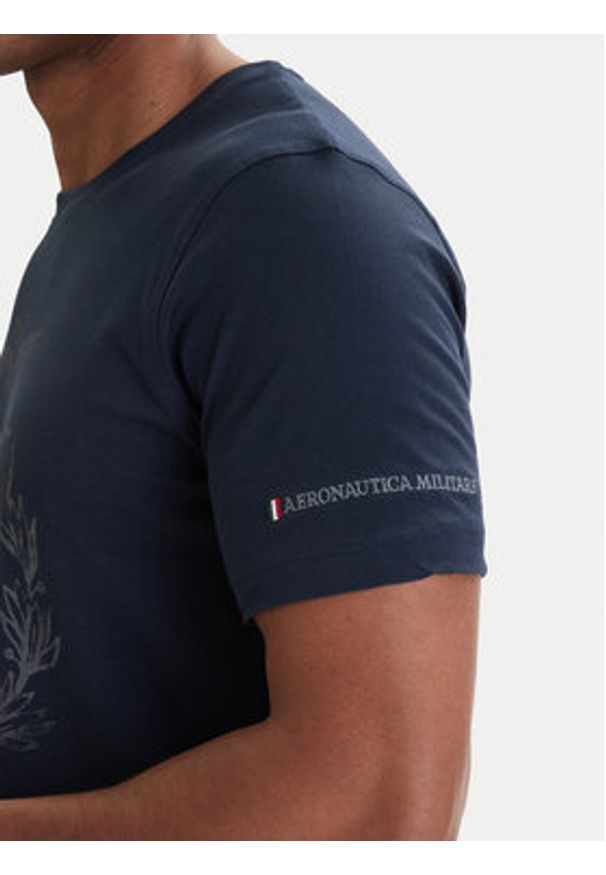 Aeronautica Militare T-Shirt 261TS2540UJ00727 Granatowy Regular Fit. Kolor: niebieski. Materiał: bawełna