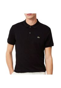 Koszulka męska Lacoste Cotton Shirt Regular Fit DH2050-031 - czarna. Typ kołnierza: polo. Kolor: czarny. Materiał: bawełna. Długość rękawa: krótki rękaw. Długość: krótkie. Wzór: aplikacja. Sezon: lato