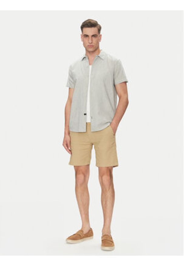 INDICODE Koszula Giulionus 20-402 Szary Regular Fit. Kolor: szary. Materiał: bawełna