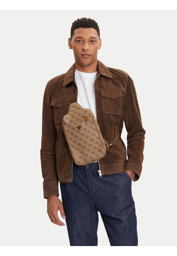 Guess Saszetka HMMILO P5226 Brązowy. Kolor: brązowy. Materiał: skóra