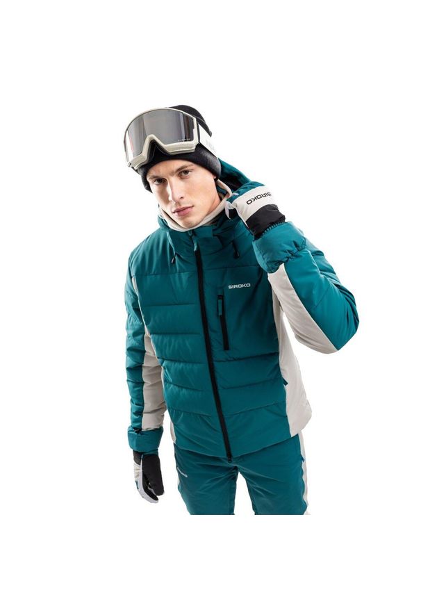 SIROKO - Męska kurtka narciarska Sporty zimowe Siroko W7 La Hoya. Kolor: zielony. Materiał: softshell, materiał. Sezon: zima. Sport: narciarstwo