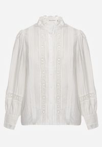 Renee - Biała Koszula ze Stójką i Koronką Phaeninca. Okazja: na co dzień. Typ kołnierza: kołnierzyk stójkowy. Kolor: biały. Materiał: koronka. Wzór: koronka. Styl: casual, elegancki #3