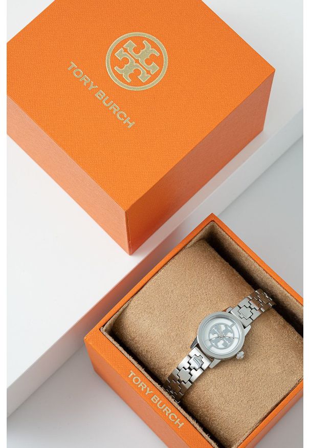Tory Burch - Zegarek TBW4044. Kolor: srebrny. Materiał: materiał