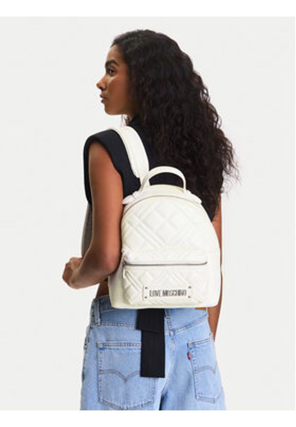 Love Moschino - LOVE MOSCHINO Plecak JC4148PP0MLA0100 Biały. Kolor: biały. Materiał: skóra