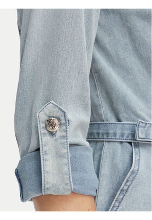 Morgan Sukienka jeansowa 261-RODEX Błękitny Slim Fit. Kolor: niebieski. Materiał: bawełna