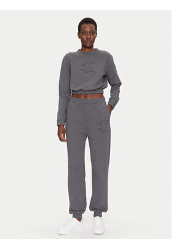 Calvin Klein Jeans Bluza J20J225363 Szary Regular Fit. Kolor: szary. Materiał: bawełna