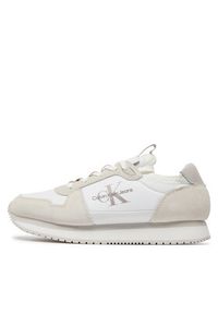 Calvin Klein Jeans Sneakersy Runner Sock Lace Up YM0YM00553 Biały. Kolor: biały. Materiał: materiał #3