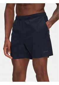 Calvin Klein Swimwear Szorty kąpielowe KM0KM01118 Granatowy Regular Fit. Kolor: niebieski. Materiał: syntetyk