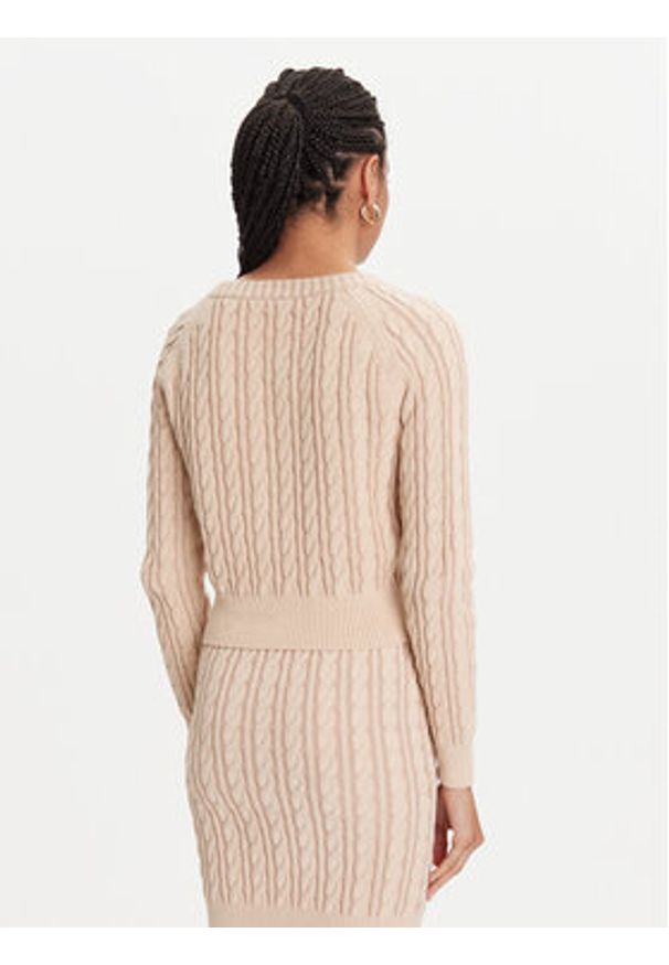Guess Kardigan W5YR15 Z3OU0 Beżowy Regular Fit. Kolor: beżowy. Materiał: bawełna
