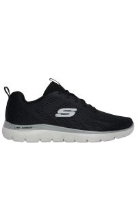skechers - Buty męskie Skechers Summits Torre 232395BKTP - czarne. Zapięcie: sznurówki. Kolor: czarny. Materiał: guma, jeans, dresówka, materiał, syntetyk. Szerokość cholewki: normalna. Model: Skechers Sport. Sport: turystyka piesza