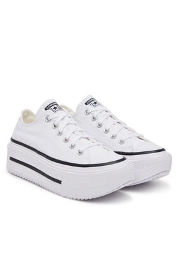 Converse Trampki Chuck Taylor All Star Lift Double Stack Platform A15491C Biały. Kolor: biały. Materiał: materiał. Obcas: na platformie