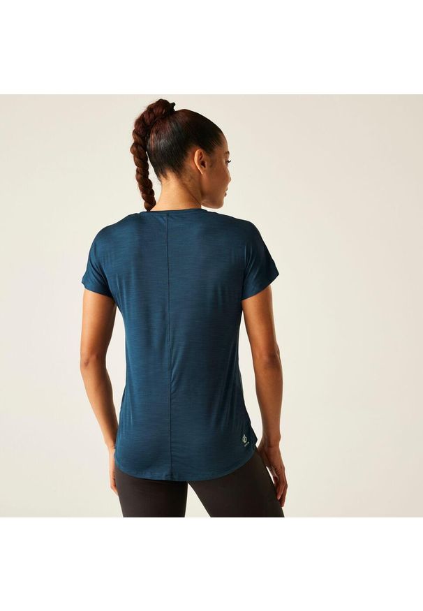 DARE 2B - Koszulka sportowa z krótkim rękawem damska Vigilant. Kolor: niebieski, szary, wielokolorowy. Materiał: poliester, elastan. Długość rękawa: krótki rękaw. Długość: krótkie. Sport: fitness