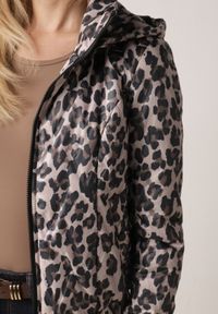 Born2be - Czarno-Różowa Kurtka Przejściowa w Panterkę z Odpinanym Kapturem Antolea. Kolor: różowy. Materiał: jeans, poliester. Wzór: motyw zwierzęcy. Styl: klasyczny #6