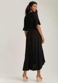 Renee - Czarna Sukienka Parthesio. Kolor: czarny. Materiał: materiał, wiskoza. Długość rękawa: krótki rękaw. Sezon: lato. Długość: midi #3