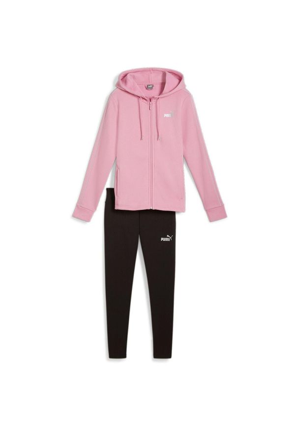 Dres damskie Puma Metallic Tracksuit Fl. Kolor: różowy. Materiał: dresówka. Sport: fitness