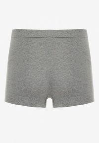 Born2be - Ciemnoszare Majtki Bokserki z Bawełny o Klasycznym Kroju z Gumką w Pasie Pacalla. Kolor: szary. Materiał: bawełna. Wzór: gładki