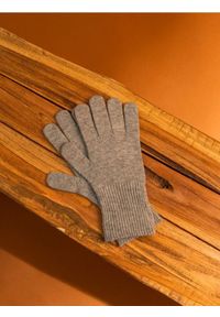 Sinsay - Rękawiczki z domieszką wełny - szary. Kolor: szary. Materiał: wełna #1