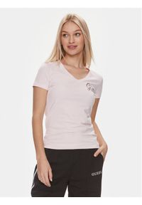 Guess T-Shirt W4RI55 J1314 Różowy Slim Fit. Kolor: różowy. Materiał: bawełna #1