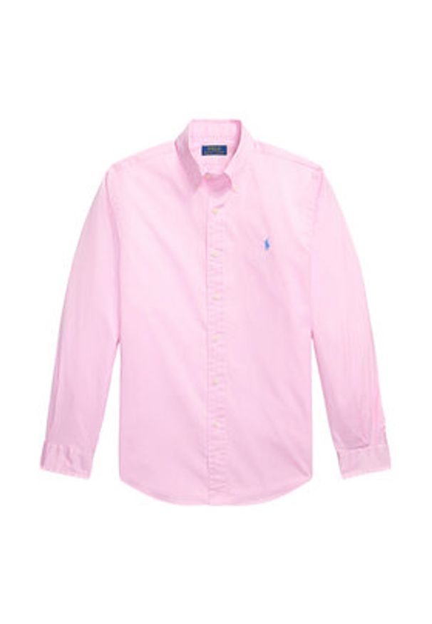Polo Ralph Lauren Koszula 710B20512002 Różowy Custom Fit. Typ kołnierza: polo. Kolor: różowy. Materiał: bawełna