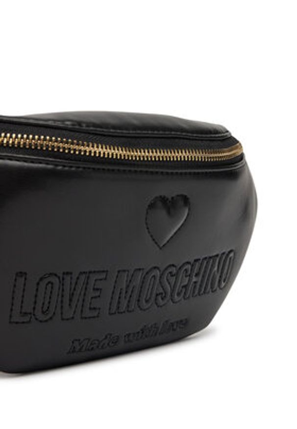 Love Moschino - LOVE MOSCHINO Saszetka nerka JC4223PP0MKF0000 Czarny. Kolor: czarny. Materiał: skóra