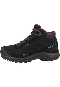 salomon - Buty trekkingowe damskie Salomon Shelter CS WP. Zapięcie: sznurówki. Kolor: czarny. Materiał: guma, syntetyk, tkanina, materiał. Szerokość cholewki: normalna. Styl: sportowy