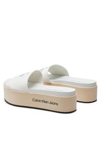 Calvin Klein Jeans Klapki Flatform Sandal Met YW0YW01036 Écru