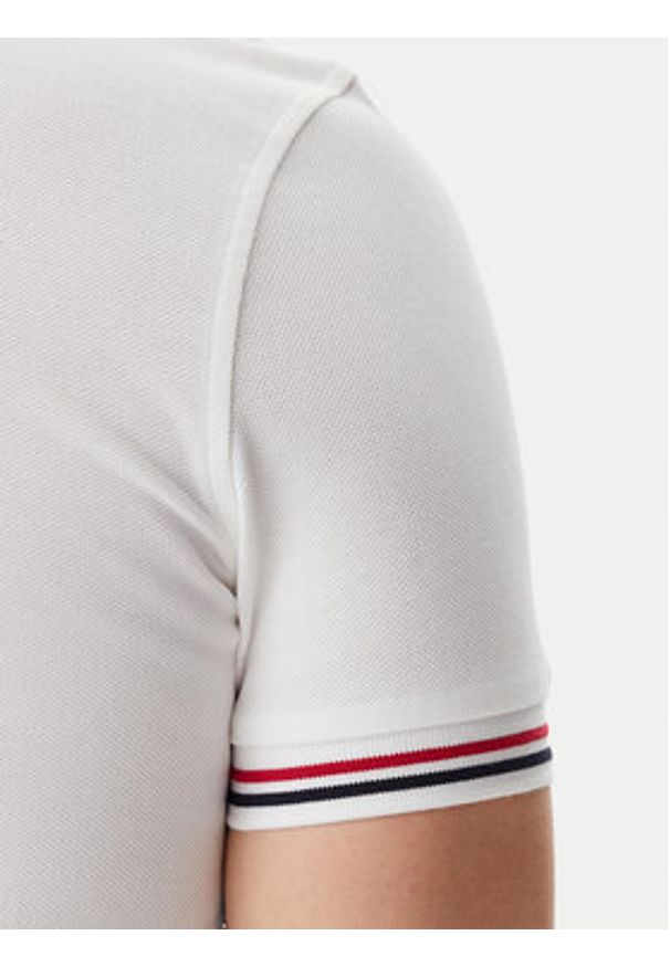 TOMMY HILFIGER - Tommy Hilfiger Polo Tipped MW0MW37346 Biały Slim Fit. Typ kołnierza: polo. Kolor: biały. Materiał: bawełna