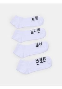 Sinsay - Stopki z humorystycznymi tekstami 4 pack - biały. Kolor: biały #1