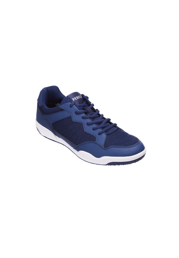PERFLY - Buty do badmintona BS 190 męskie. Kolor: niebieski. Materiał: kauczuk, mesh. Szerokość cholewki: normalna