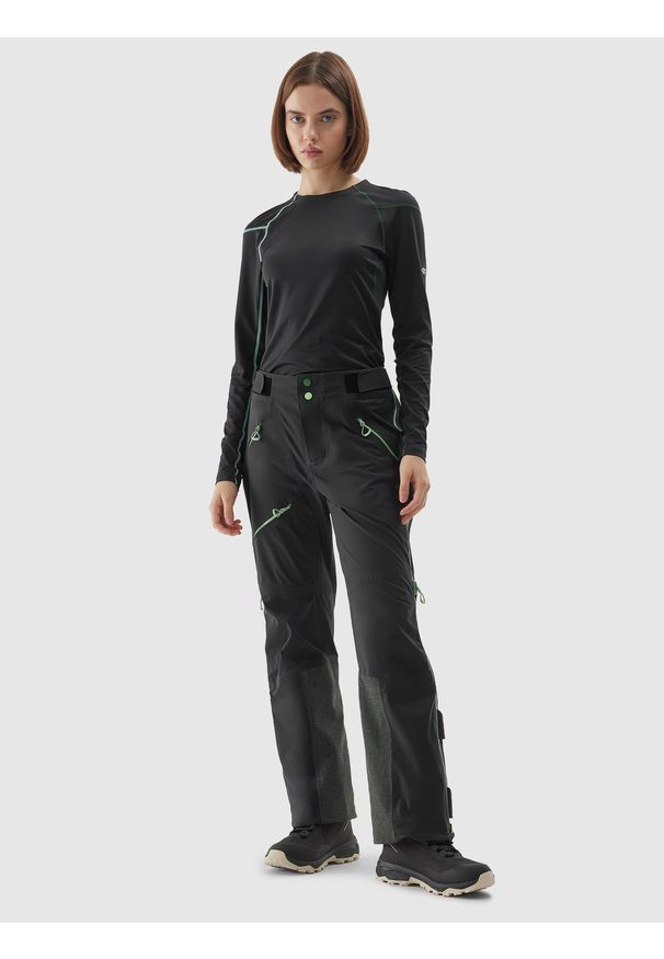 4f - 4F Spodnie skiturowe 4FPRO wodoodporne membrana Dermizax 20000 damskie - czarne XL. Kolor: czarny. Materiał: tkanina, dresówka, materiał. Technologia: Dermizax. Sezon: zima. Sport: narciarstwo