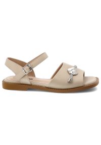 Sandały damskie Artiker, cholewka ze skóry naturalnej licowej pasek wokół kostki z regulacją na klamrę, beżowe, 58C1605. Zapięcie: klamry. Kolor: beżowy. Materiał: skóra #6