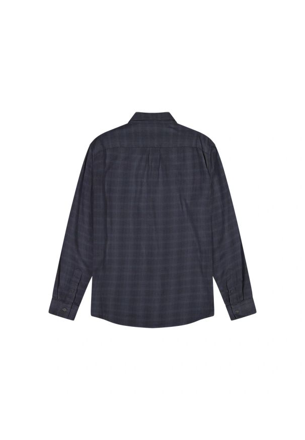 Wrangler - MĘSKA KOSZULA WRANGLER 1 PKT FLANNEL SHIRT MIDNIGHT GREY 112371523