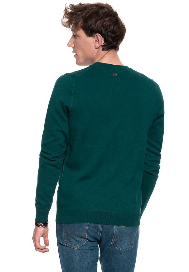 Mustang - MUSTANG Emil C Jumper MĘSKI SWETER KLASYCZNY DEEP TEAL 1008650 6433. Styl: klasyczny